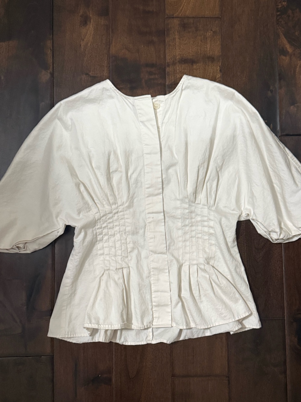 H&M Cream Puff-Sleeve Peplum Blouse
